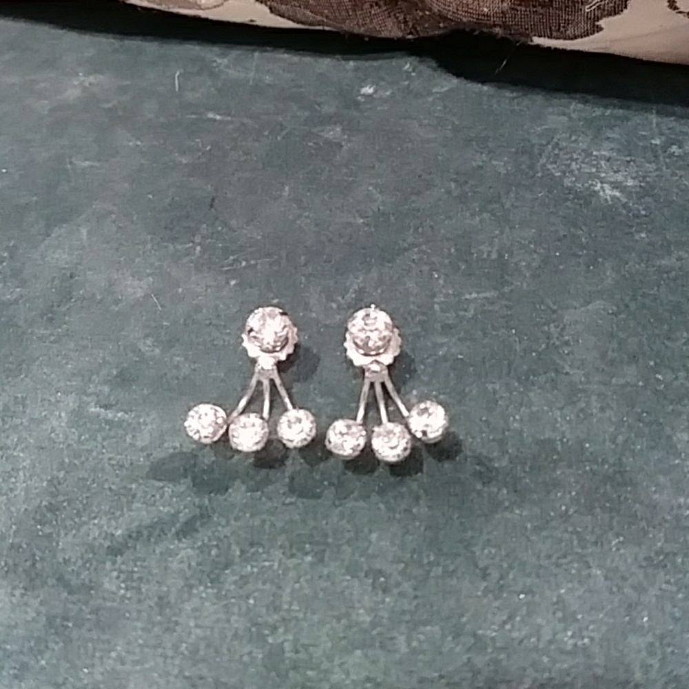 Silver under ear studs